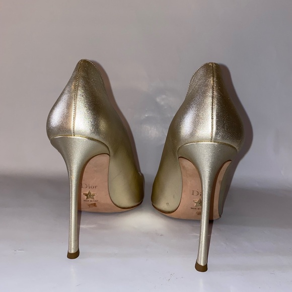DIOR Metallic Lambskin Pointed Toe D-Moi Pumps 40 NEW - Picture 10 of 17